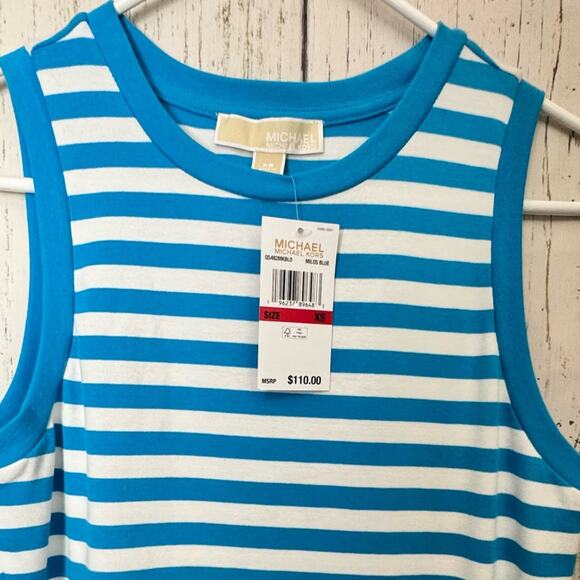 Michael Kors Women's Short Sleeve Blue & White Stripe Dress  Sz XS - Picture 9 of 12